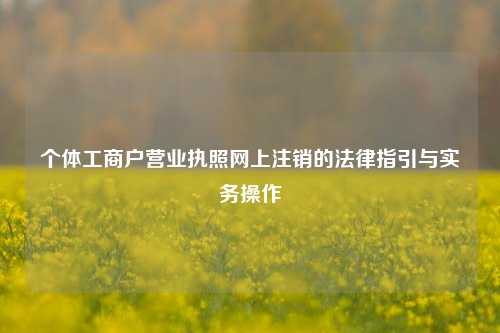 个体工商户营业执照网上注销的法律指引与实务操作