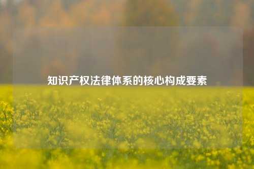 知识产权法律体系的核心构成要素